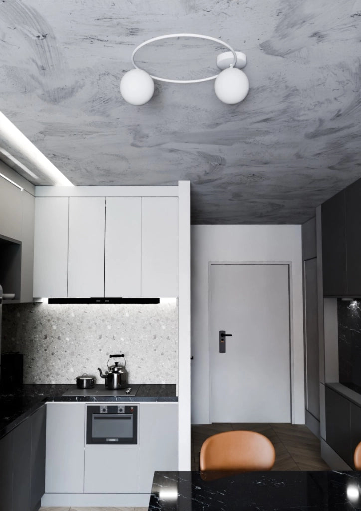 Plafoniera Emibig SOPRA 2 luci E14 vetro bianco 47cm