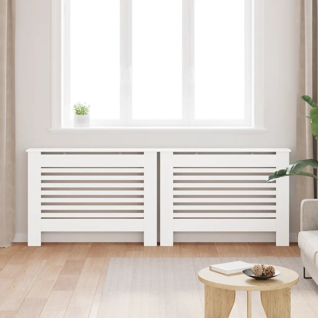 Coperture per Radiatori 2 pz Bianche 112x19x81,5 cm in MDF