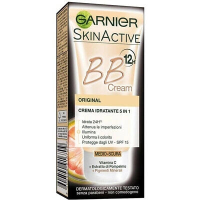 GARNIER SKIN ACTIVE BB CREAM PERFEZIONATRICE TUTTO IN 1 CON ACIDO IALURONICO E ALOE - COLORAZIONE MEDIO SCURA