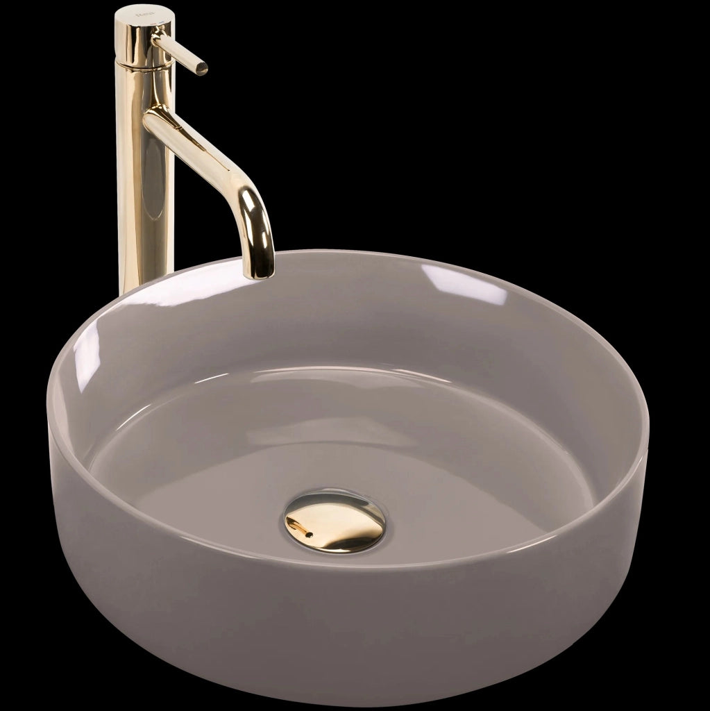 Lavabo Da Appoggio Rea Sami Beige Shiny