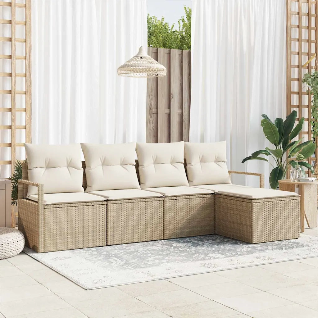 Set di divani 5 pcs Beige polyrattan