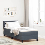 Letto a molle con materasso Grigio scuro 200 x 80 cm Poliestere