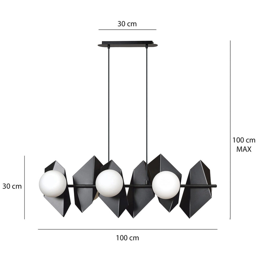Lampadario Emibig Drifton 6 Nero 6xE14 regolabile max100cm