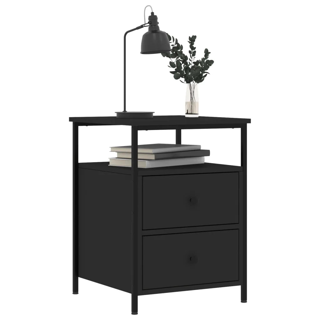 Comodini 2 pz Neri 44x45x60 cm in Legno Multistrato 826004