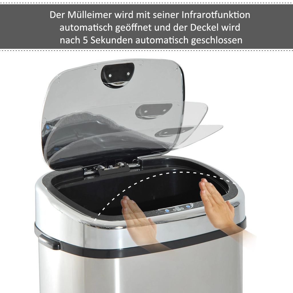 Cestino Automatico 68L ¨C zephmum ¨C Acciaio Inox Argento
