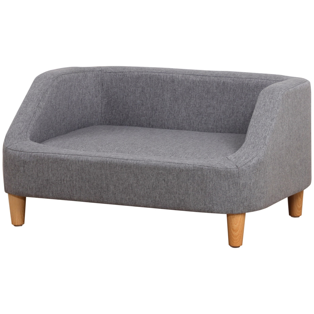 Letto per cane stile scandinavo ¨C Xylo ¨C legno e tessuto grigio sfoderabile 75x55x39 cm
