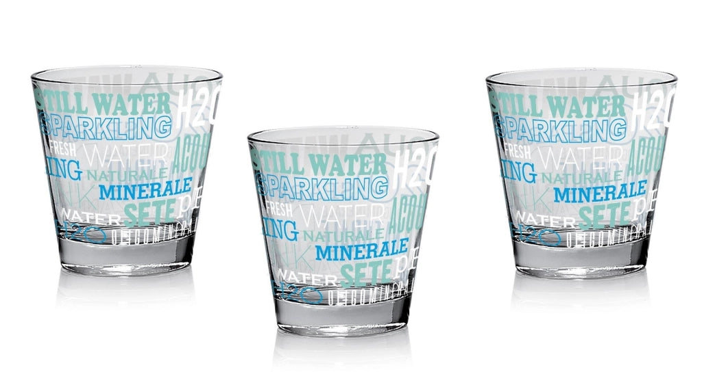 Set 3 Bicchieri da Tavola Acqua Vino Nadia Writings 250 cc