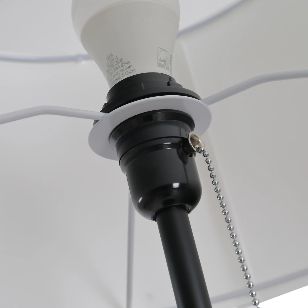 Lampada da Terra con Tripode in Metallo e Paralume in Tessuto ¨C Minimal ¨C ?37x152 cm
