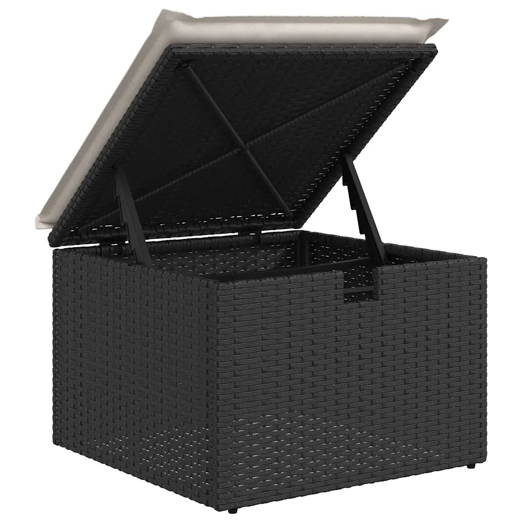 Set Divano da Giardino con cuscino 6 pcs Nero polyrattan 3359530