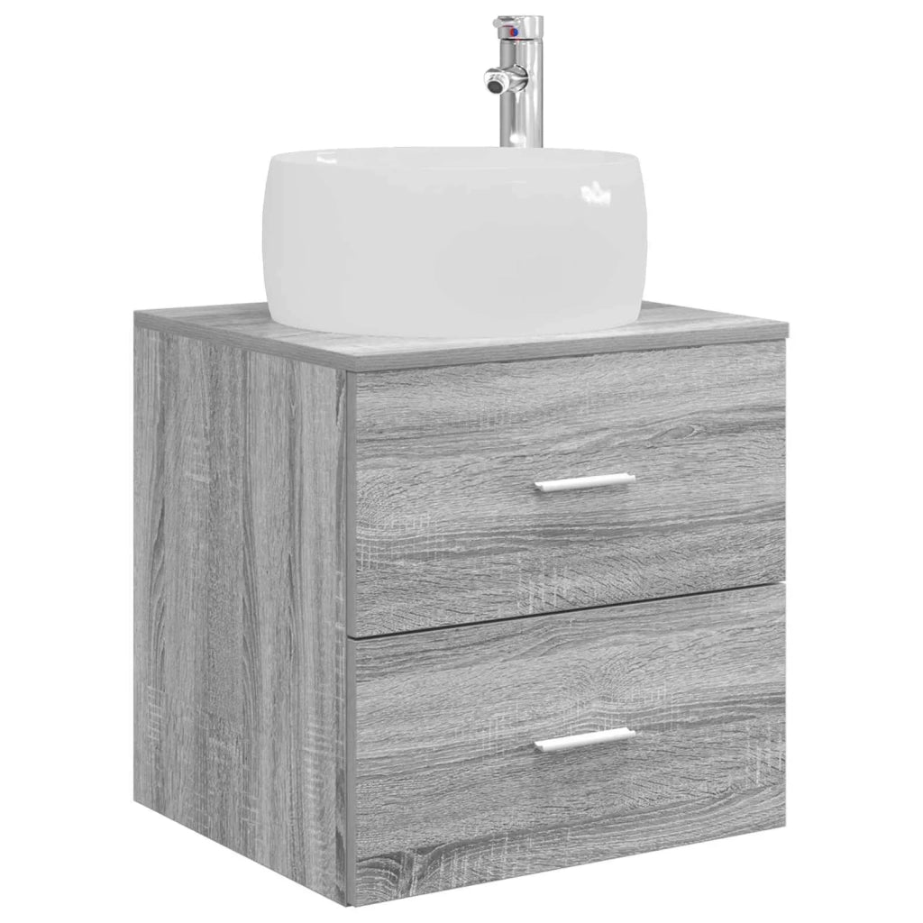 Set di mobili per il bagno 5 pz Sonoma grigio 3406996