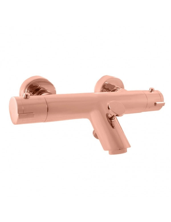 Miscelatore termostatico a parete per vasca in ottone oro rosa lucido