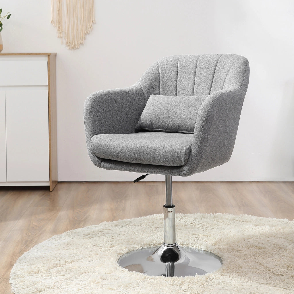 Sedia Girevole con Cuscino e Bracciolo ¨C Minimal ¨C Grigio 60x60x79-91 cm