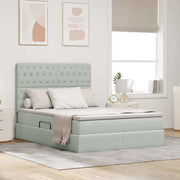 Letto con contenitore e materasso Grigio chiaro 140 x 190 cm 3372087