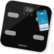 Peso corporeo con analisi fino a 180 kg con connessione Wi-Fi e Bluetooth - Misura grasso corporeo, acqua corporea, massa muscolare e peso osseo