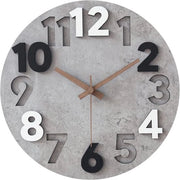 Orologio da Parete in Legno 3D di 30cm senza Suono a Tacco per Salotto Camera da Letto Cucina (Grigio)