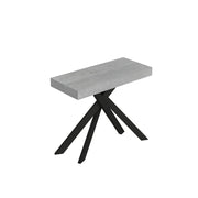 Consolle Allungabile 90-196x40x77 cm Saki Small Cemento Gambe Antracite