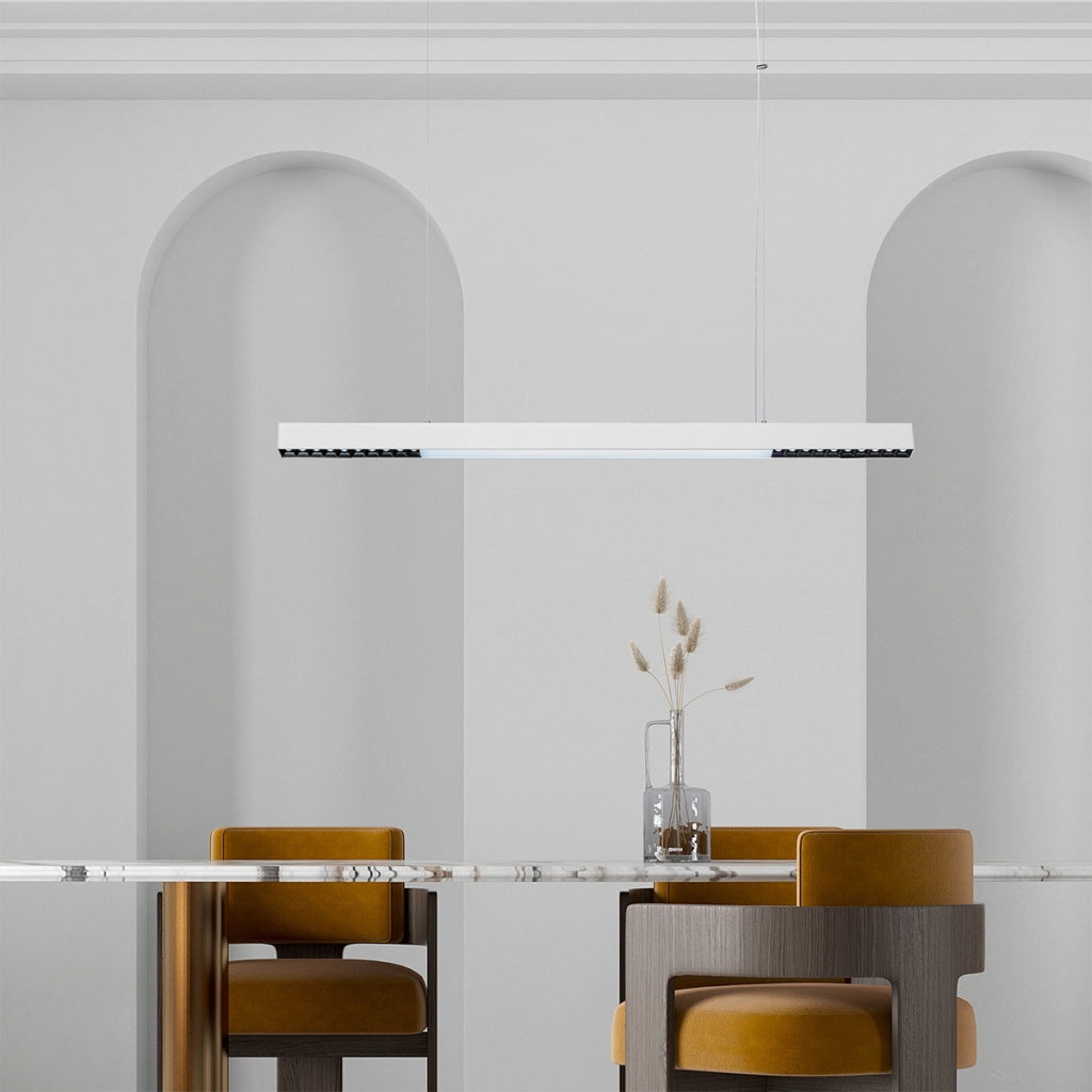 Lampada sospesa moderna bianca lineare 120cm LED 47W