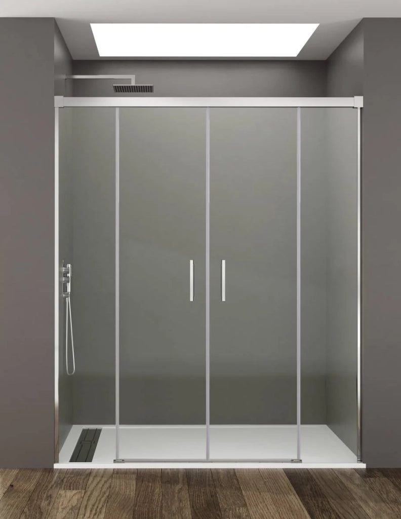 Porta doccia scorrevole 2+2 THALASSA (BASIC) 170 cm Profilo Cromo vetro trasparente