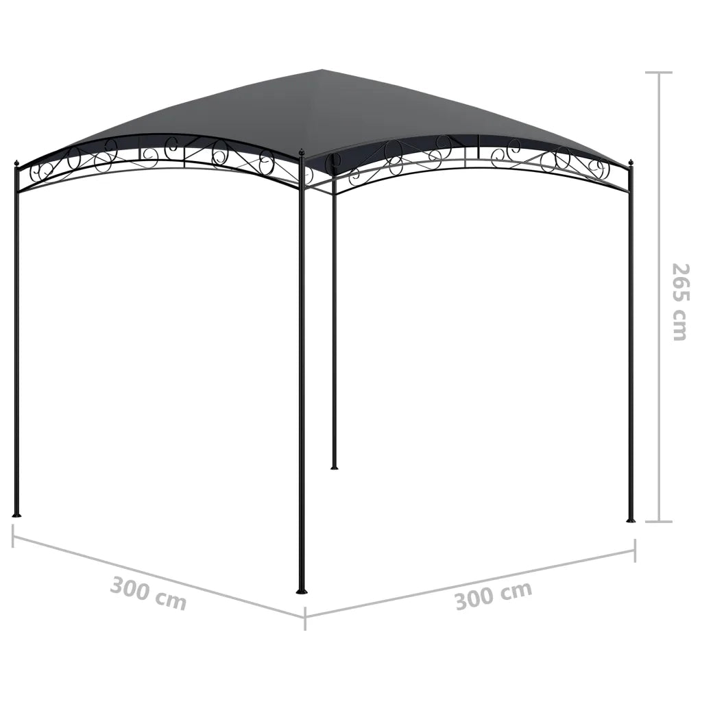 Gazebo | Pergolato 3x3x2,65 m Antracite 180 g/m2