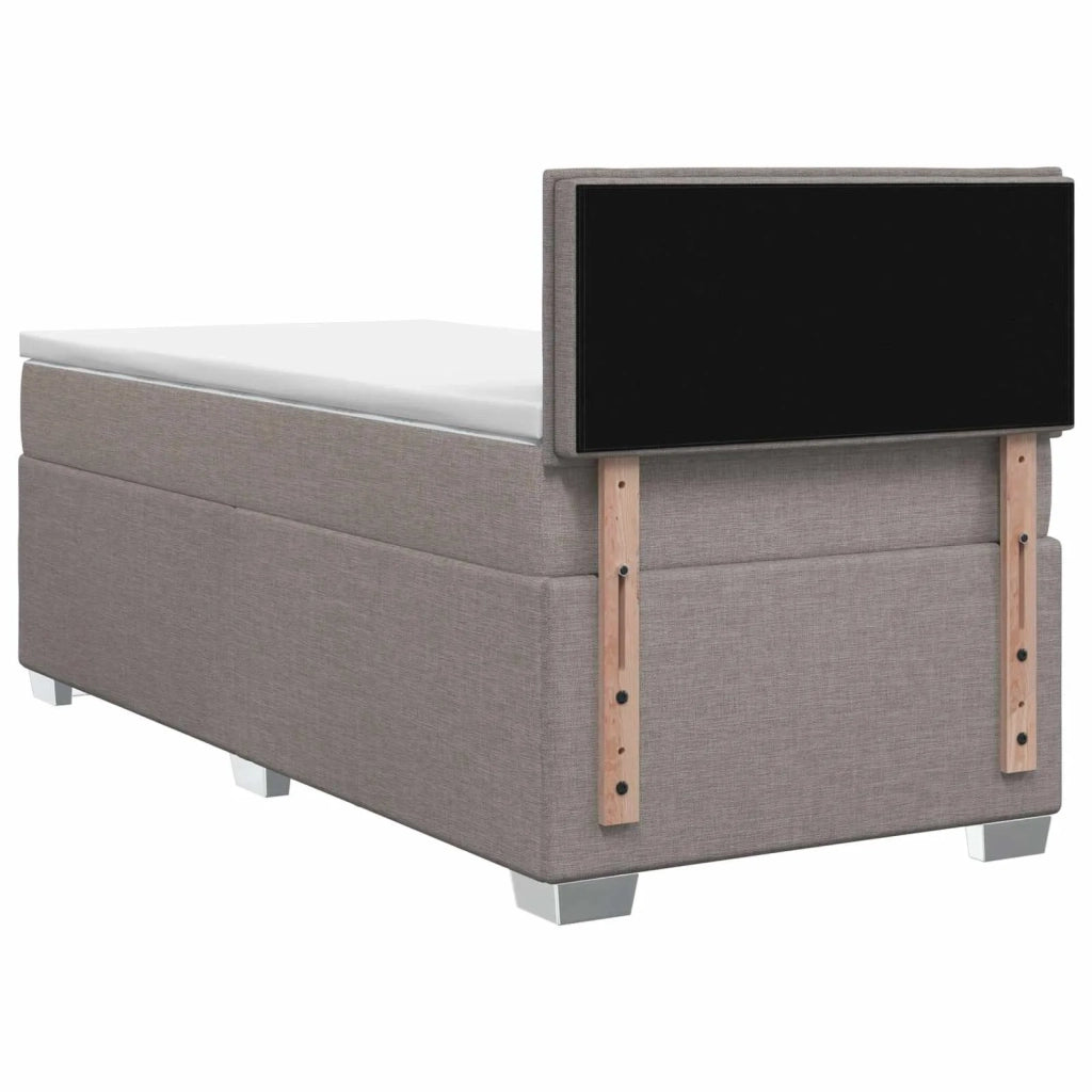 Letto con Box Spring, Materasso e LED Tortora 90 x 200 cm 3451865