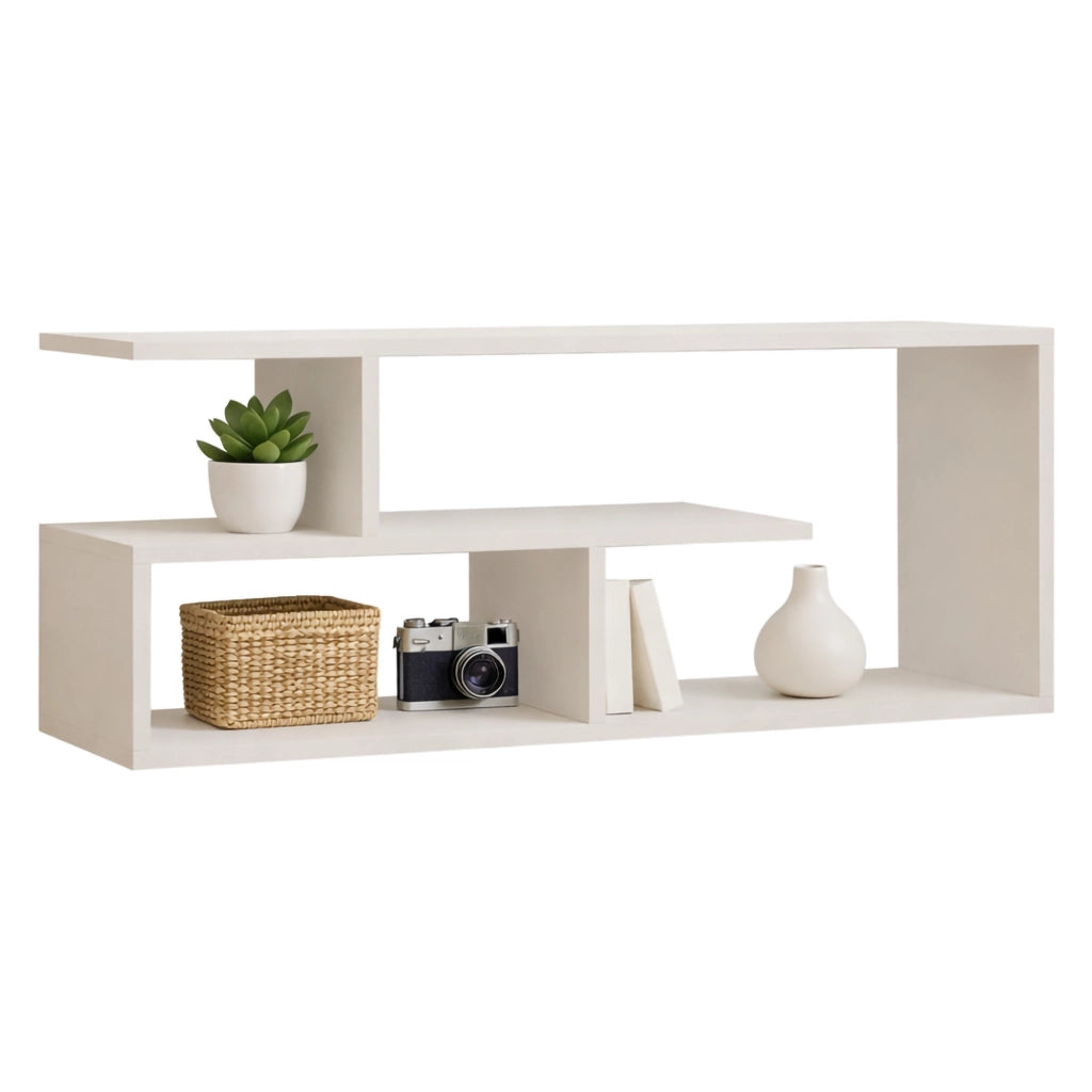 Foglizzo, Mobile Porta tv 2 Ripiani, 100x30x40h cm Bianco