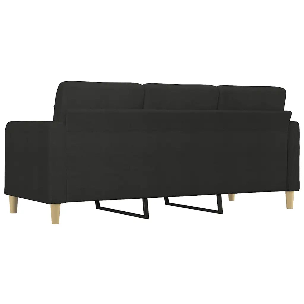 Divano a 3 Posti-Sofa 3 Posti Nero 180 cm in Tessuto 407451