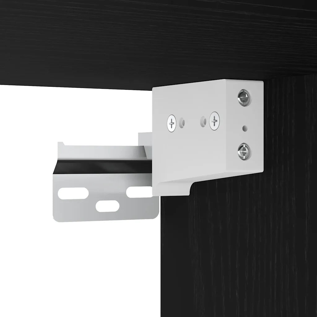 Mobile da Bagno a Parete Nero 80x25x30 cm in Legno Multistrato 860077