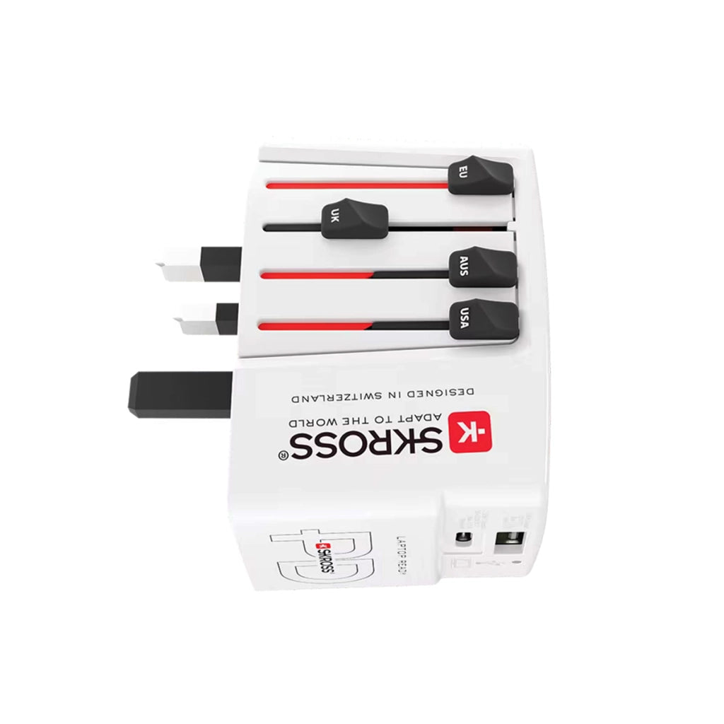 Adattatore da Viaggio Universale 3A USB-A / USB-C Power Delivery 65W Bianco Skross