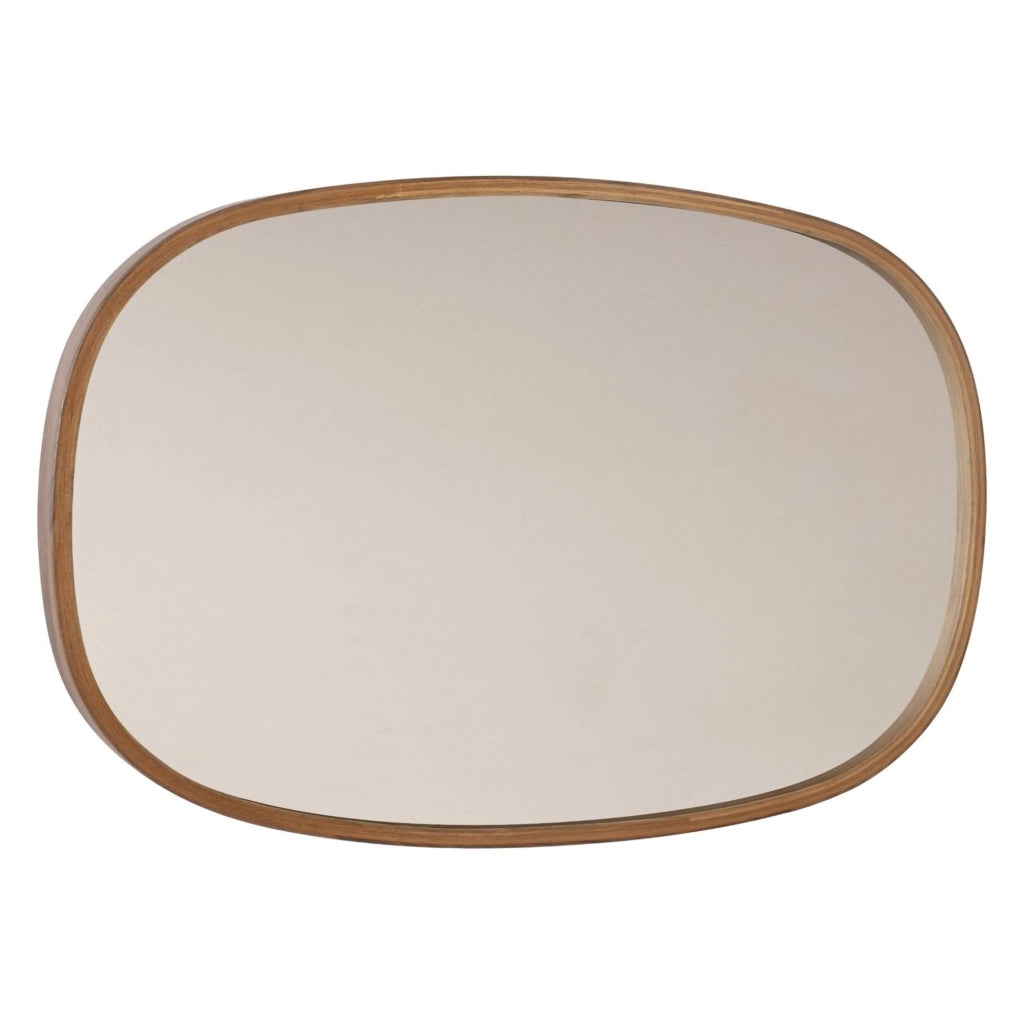Brunico, Specchio Forma Ovale, 88x62h cm Marrone Noce