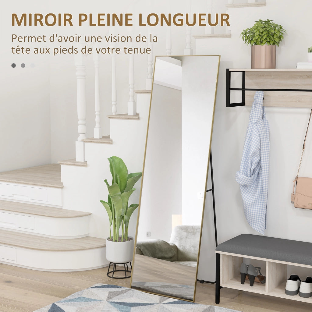 Specchio a Pieno Lunghezza ¨C Minimal ¨C Dorato 50x160 cm