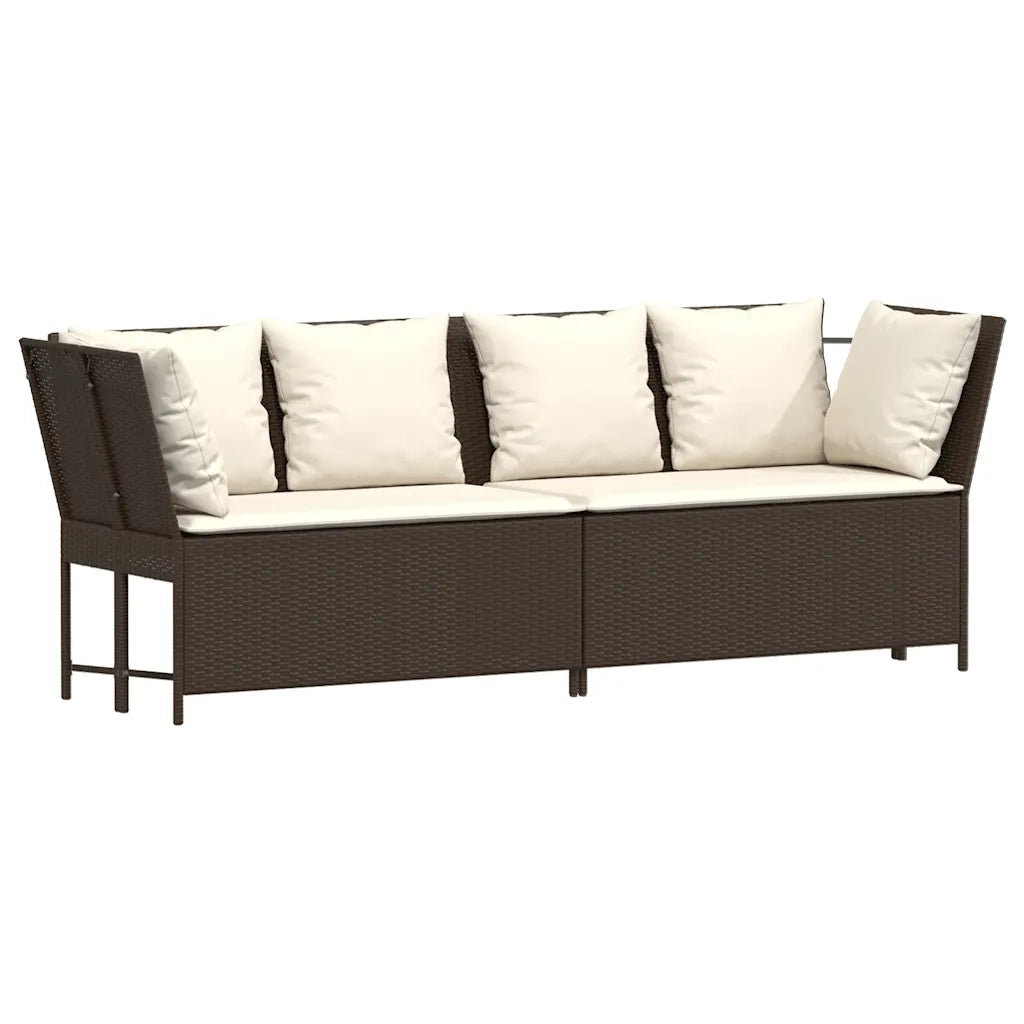 Divano da Giardino con Cuscini in Polyrattan Marrone 4104123