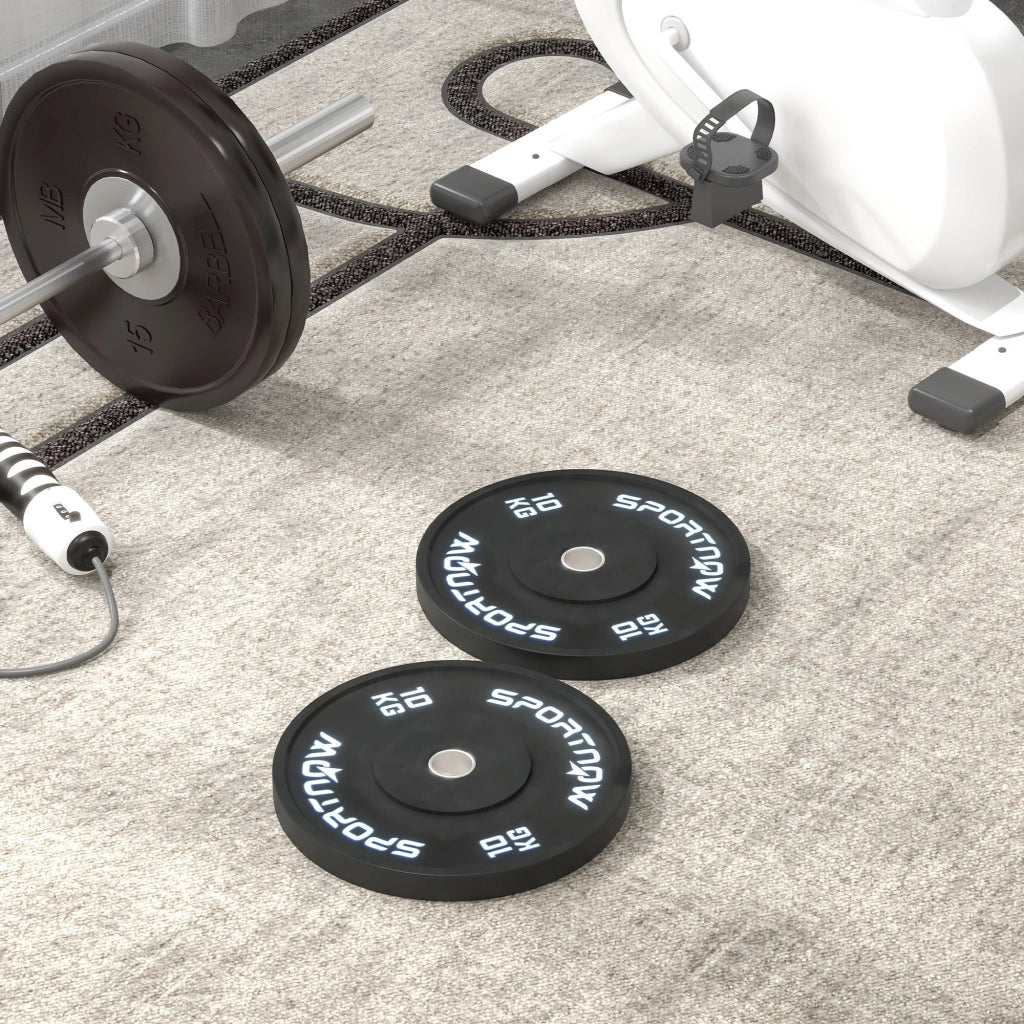 Dischi da 10kg per Bilanciere ¨C zephmum ¨C Set di 2, Nero, ?5cm