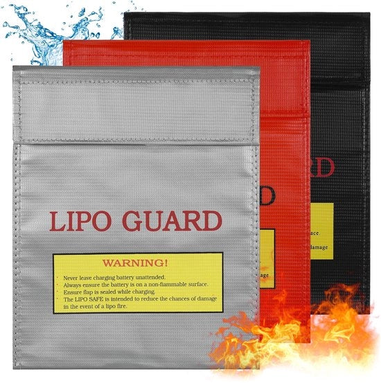 Set di 3 Borse di Protezione per Batterie LiPo