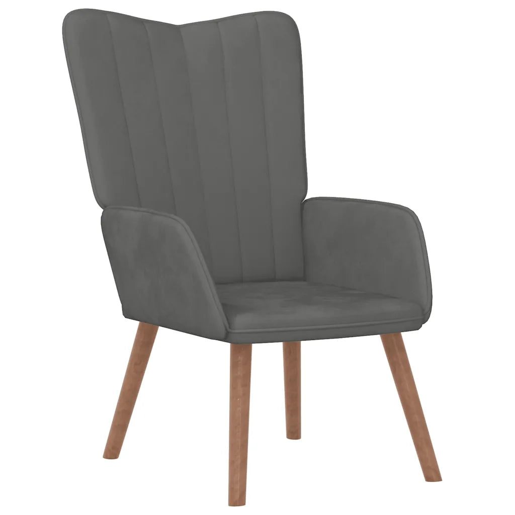 Poltrona Relax | Sedia Relax Grigio Scuro in Velluto