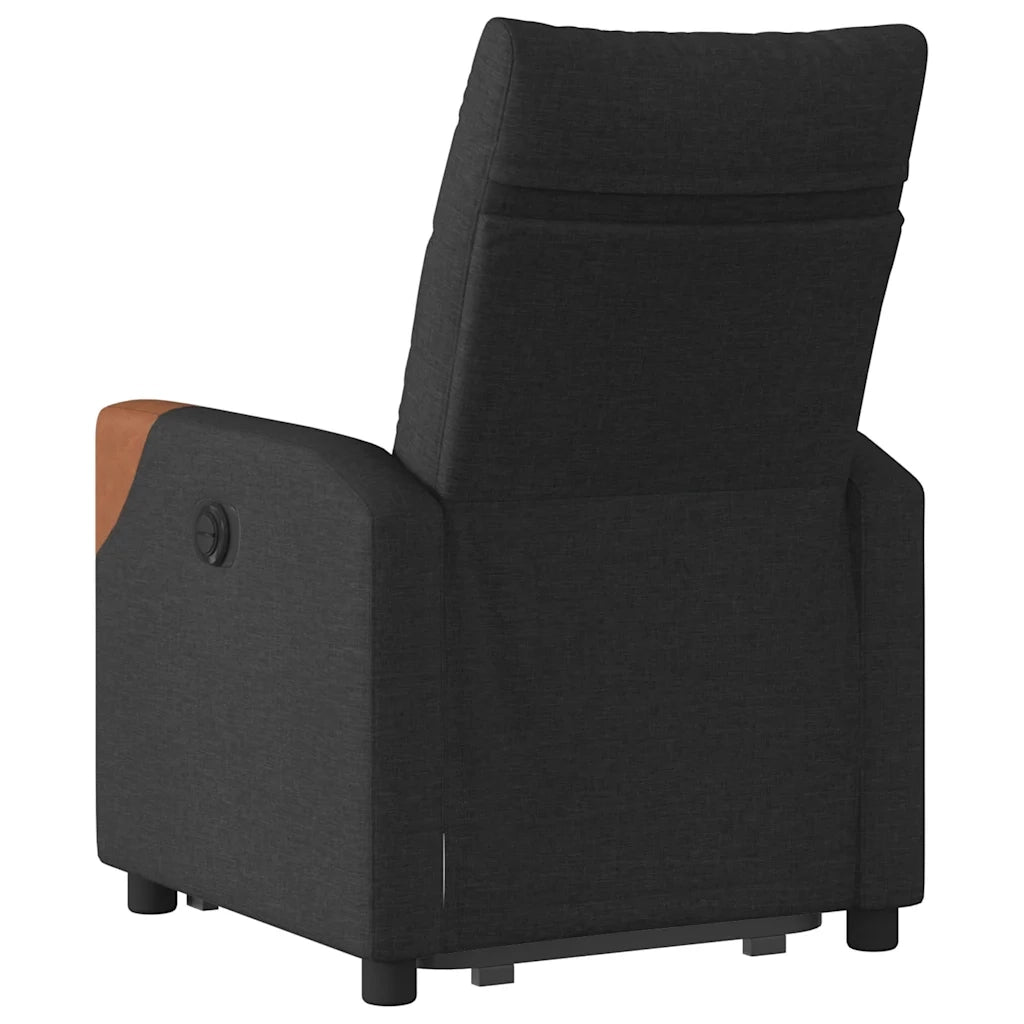 Poltrona Alzapersona Reclinabile Elettrica Nera in Tessuto 3324024