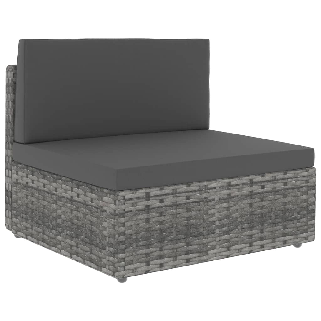 Set di mobili da giardino mobili da esterno set da 8 pezzi resina intrecciata grigia 02_0017883