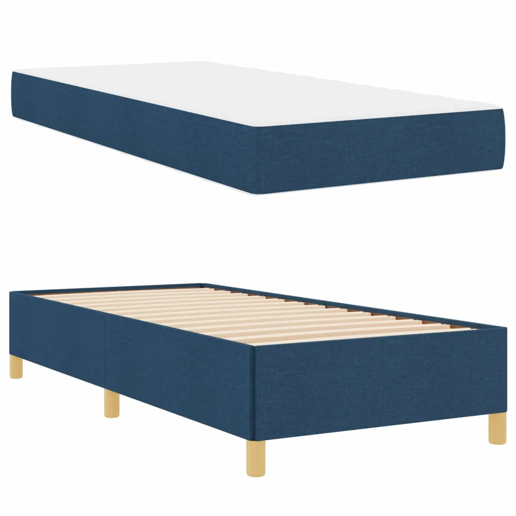 Struttura del letto con materasso Blu 100 x 200 cm Tessuto