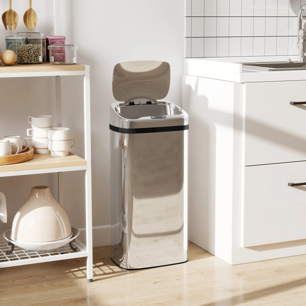 Pattumiera Automatica con Sensore ¨C Xylo ¨C 40L Argento 33x25x70cm