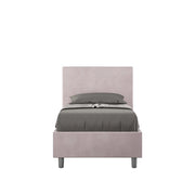 BS COM Letto singolo contenitore imbottito 90x190 microfibra glicine