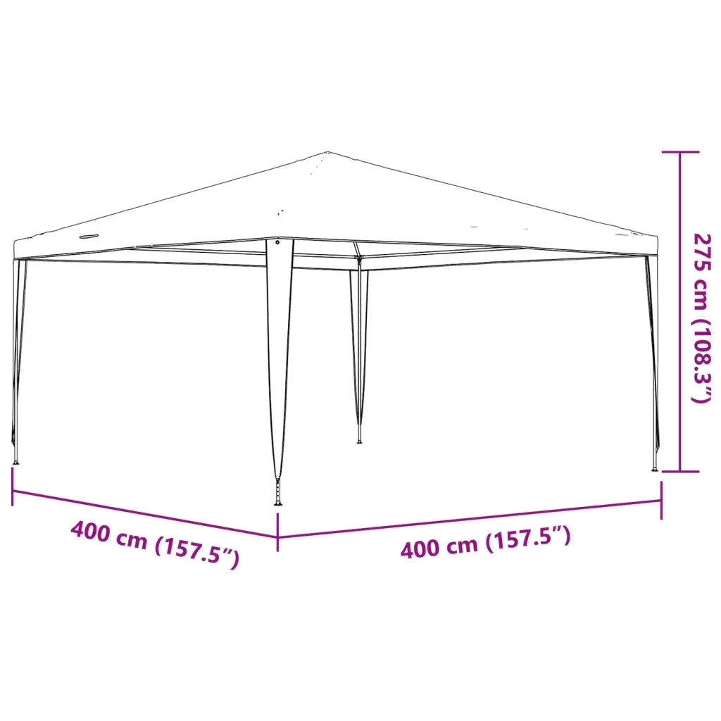 Gazebo | Pergolato Professionale 4x4 m Verde 90 g/m2