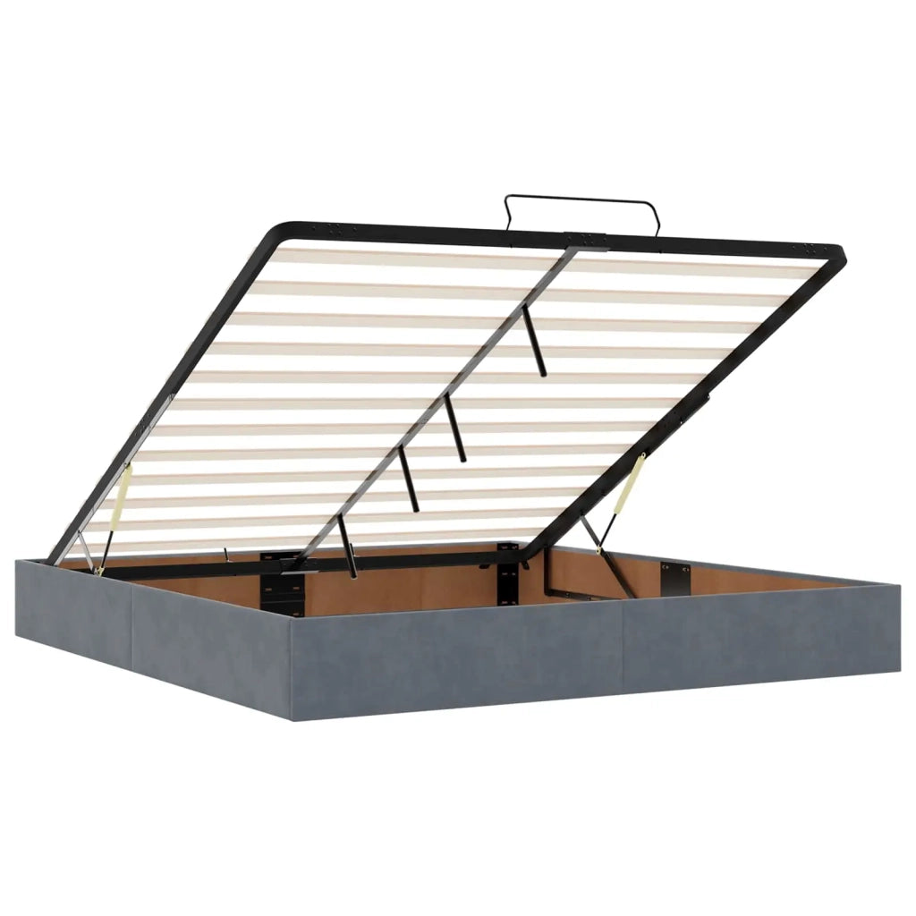 Letto Ottomano con Materasso e LED Grigio Scuro 200 x 200 cm 3458326