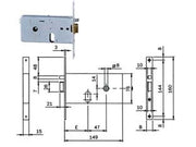 ELETTROSERRATURA DA INFILARE PER FASCE MM.76 H 551  mm.60, frontale mm.20 (5516020)    ISEO