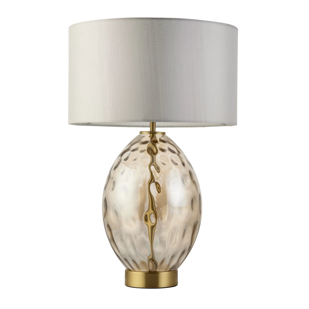 Lampada da tavolo Elin Dimple vetro ottone touch E27 Endon