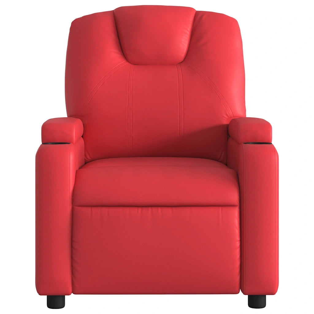 Poltrona Reclinabile Rossa in Similpelle 372394