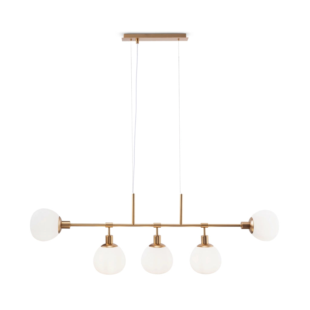 Maytoni Lampadario Sospensione Erich 5 luci E14 oro rosa metallo diffusore vetro