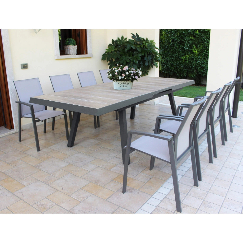 Tavolo da Giardino e piano in Gres 205/265x105 - BRET