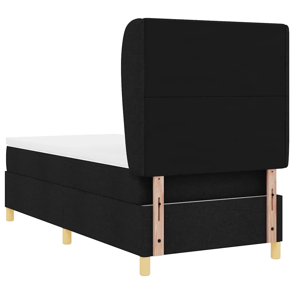 Letto a molle con materasso Nero 200 x 90 cm Tessuto 3340734