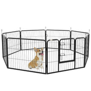 Recinto per Cani 8 Pezzi ¨C Minimal ¨C Acciaio Nero 80x60 cm