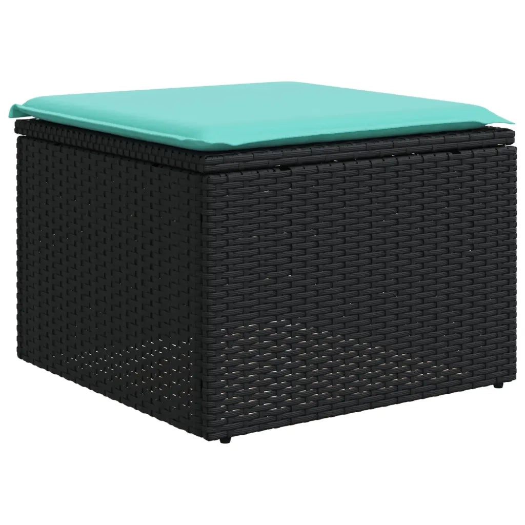 Set Divani da Giardino con Cuscini 8 pz Nero in Polyrattan 3227086
