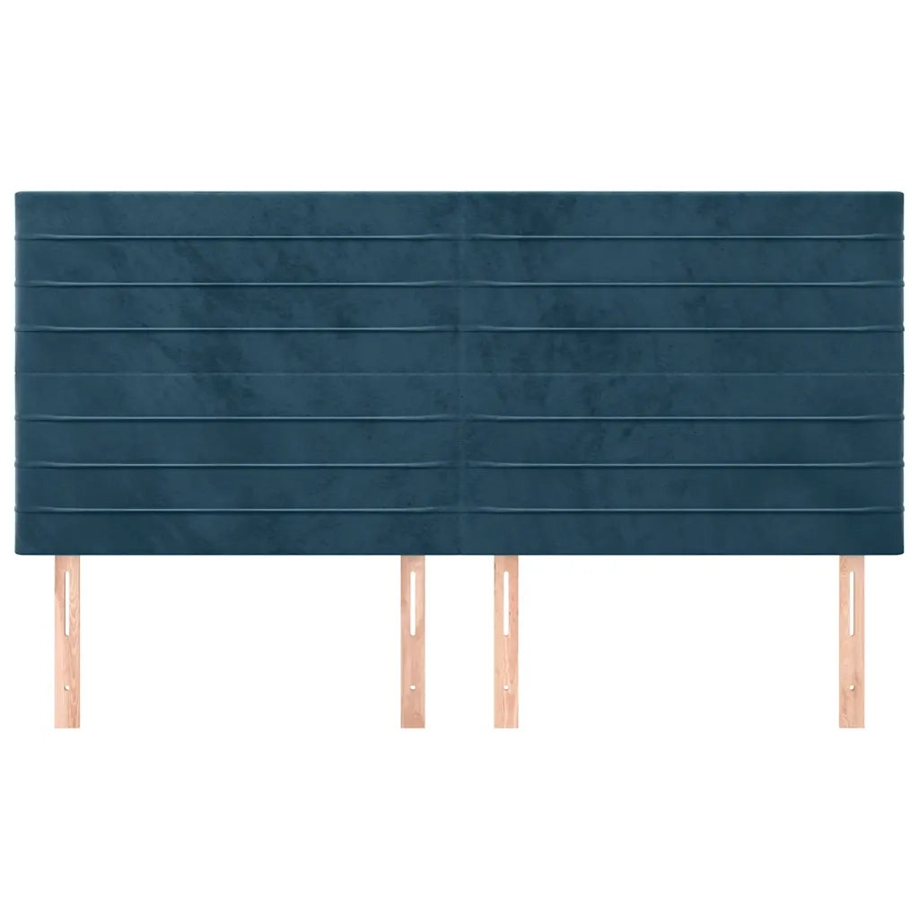 Testiera | Testata Blu Scuro 160x5x118/128 cm Velluto